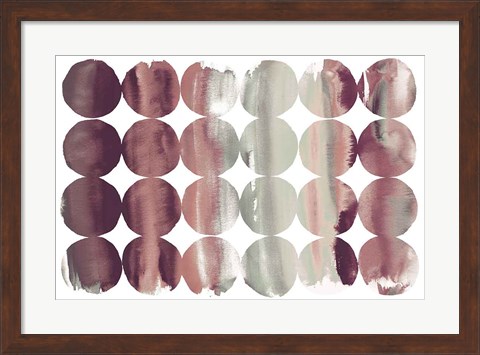 Framed Summer Dots Plum Horizontal Print