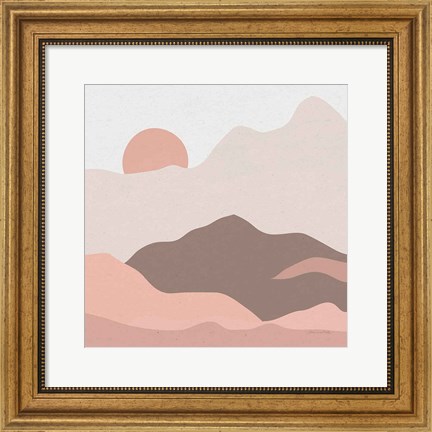 Framed Mountainous II Pink Print