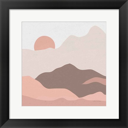 Framed Mountainous II Pink Print