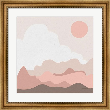 Framed Mountainous I Pink Print