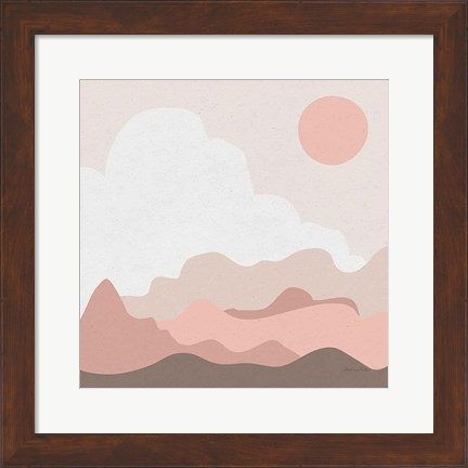 Framed Mountainous I Pink Print