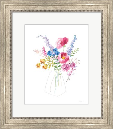 Framed Semi Abstract Floral Print
