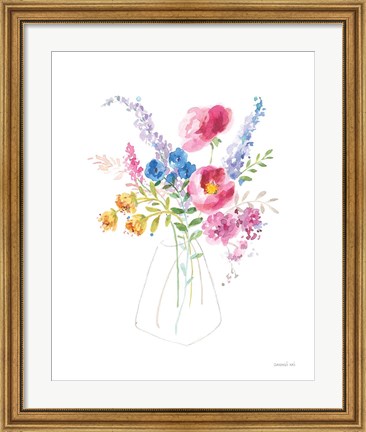 Framed Semi Abstract Floral Print