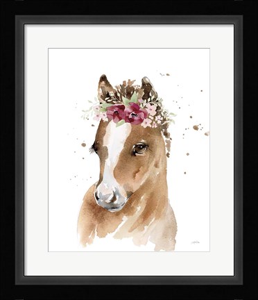 Framed Floral Pony Print