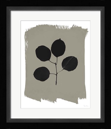 Framed Nature by the Lake Leaves II Gray Print