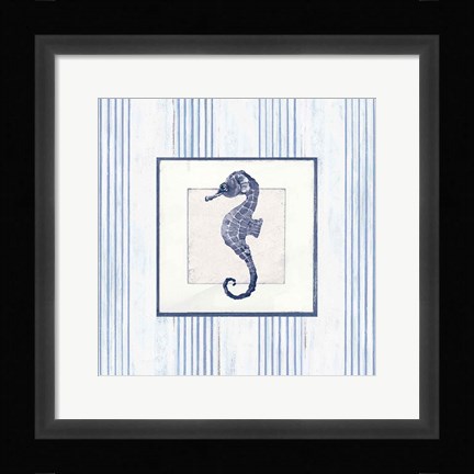 Framed Sanibel Shell IV Navy Print