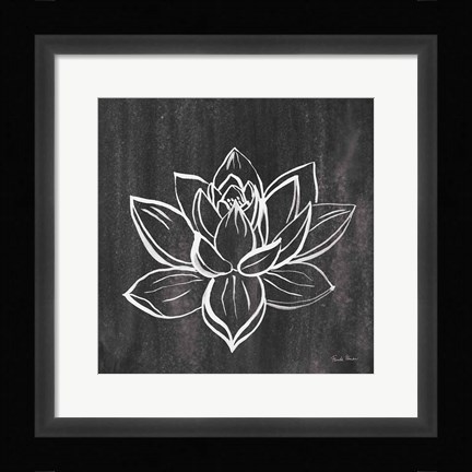 Framed Lotus Gray Print