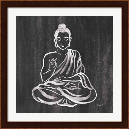 Framed Buddha Gray Print