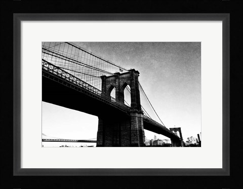 Framed Bridge of Brooklyn BW I Print