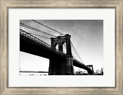 Framed Bridge of Brooklyn BW I Print