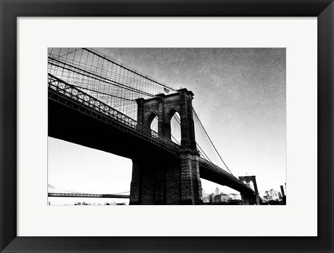 Framed Bridge of Brooklyn BW I Print