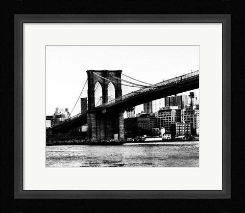 Framed Bridge of Brooklyn BW II Print