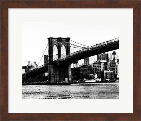 Framed Bridge of Brooklyn BW II Print