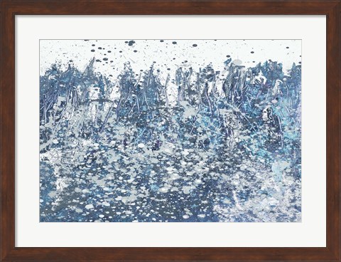 Framed Blue Distant Slashes Print