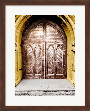 Framed Golden Cathedral Door I Print