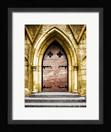 Framed Golden Cathedral Door II Print