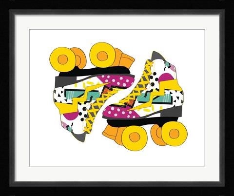Framed Graffiti  Rollerblades Print
