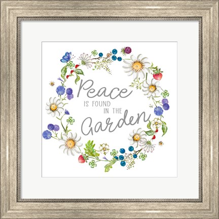 Framed Peace Is Found In The Garden Print