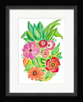Framed Tropical Blooming Pineapple Print