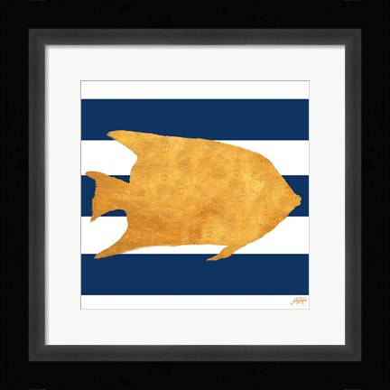 Framed Sea Creatures on Stripes II Print