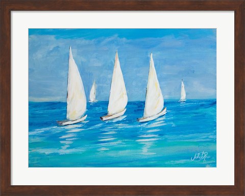 Framed Sailboats II Print