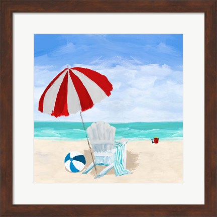 Framed Beach Chair with Umbrella Print