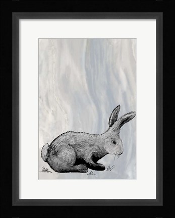 Framed Bunny on Marble IV Print