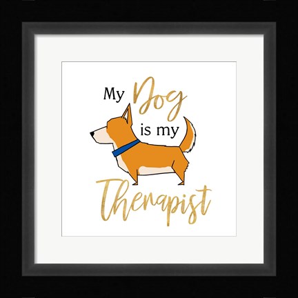 Framed Puppy Positive V Print