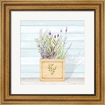 Framed Lavender and Wood Square IV Print
