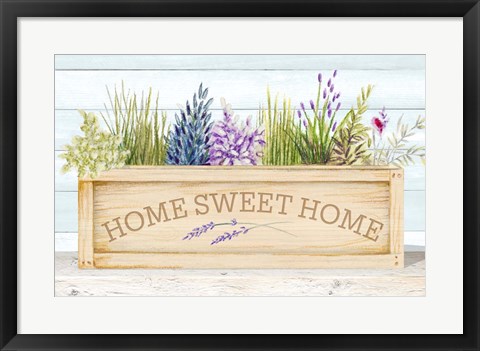 Framed Lavender &amp; Wood Planter Home Print