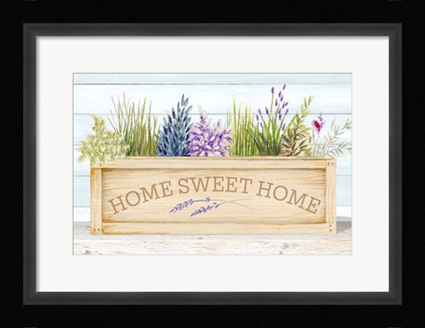 Framed Lavender &amp; Wood Planter Home Print