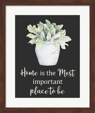 Framed Home Is The Most Important Place Print