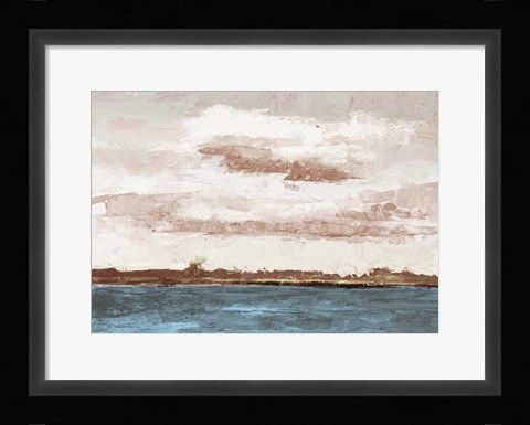 Framed Cloudy Shores and Pink Skies Print