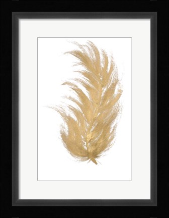 Framed Gold Feather I Print
