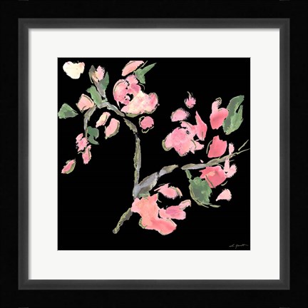 Framed Dark Evening Floral II Print