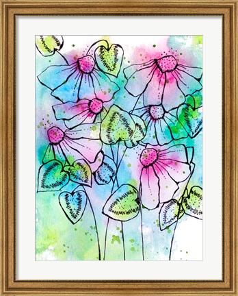 Framed Vibrant Bursts and Blossoms Print