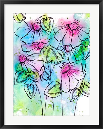 Framed Vibrant Bursts and Blossoms Print