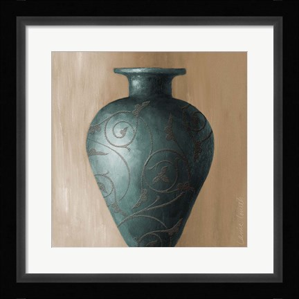 Framed Blue Vessel I Print