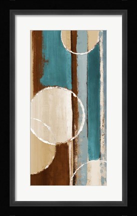 Framed Blue Orbiting Moons IV Print