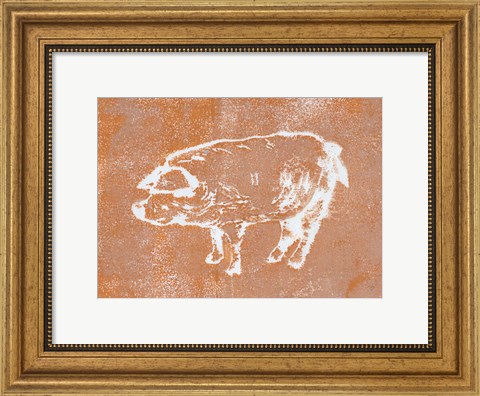 Framed Country Pig Print