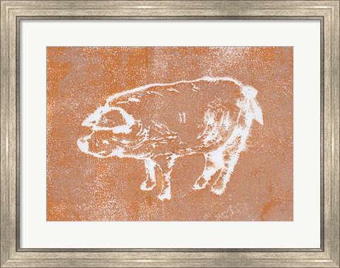 Framed Country Pig Print