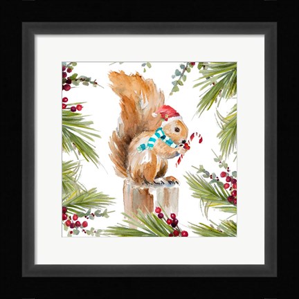 Framed Holiday Squirrel Print