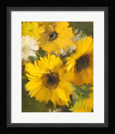 Framed Bright Yellow Sunflowers Print