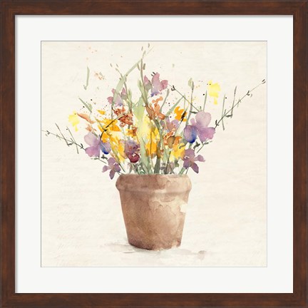 Framed Potted Wildflowers I Print