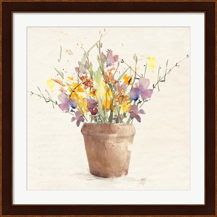 Framed Potted Wildflowers I Print