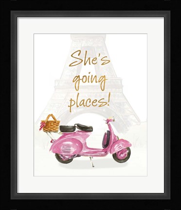 Framed She's Going Places I Print
