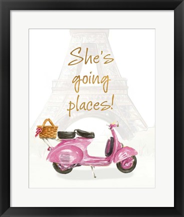 Framed She's Going Places I Print