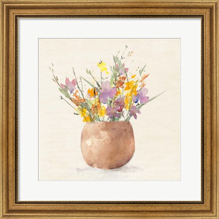 Framed Potted Wildflowers Print