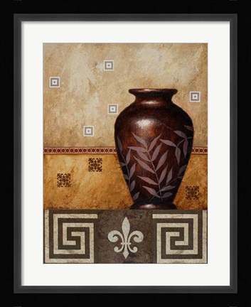 Framed Mahogany Urn I Print