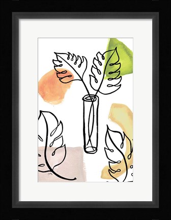 Framed Tropical Palm Contours II Print